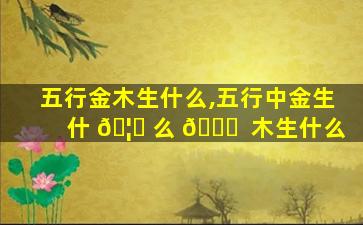 五行金木生什么,五行中金生什 🦄 么 🐈  木生什么